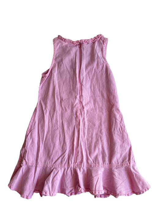 Vintage lyserød hørkjole str. 104