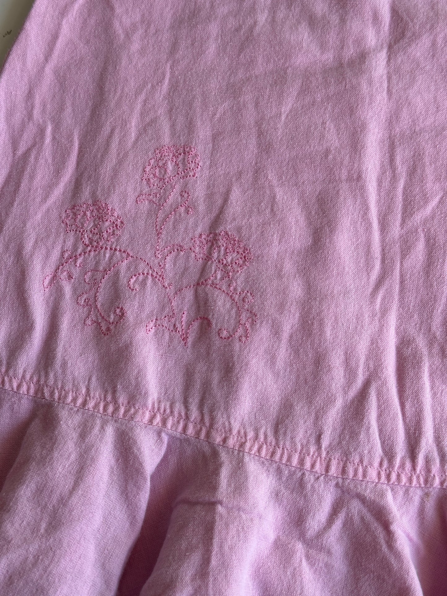 Vintage lyserød hørkjole str. 104