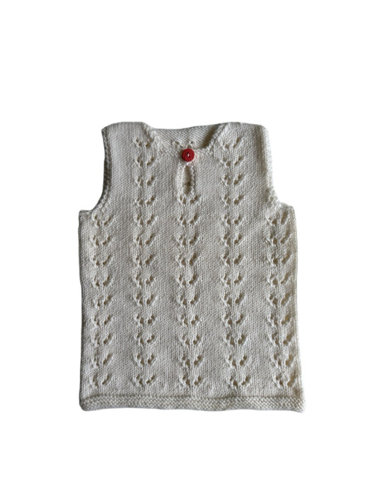 Strikket babyvest str 3-6 mdr.