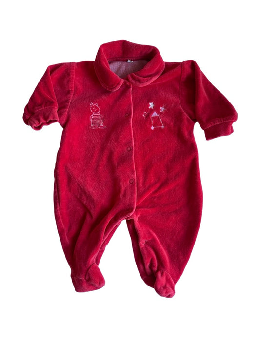 Babydragt i velour m. fødder str. 62